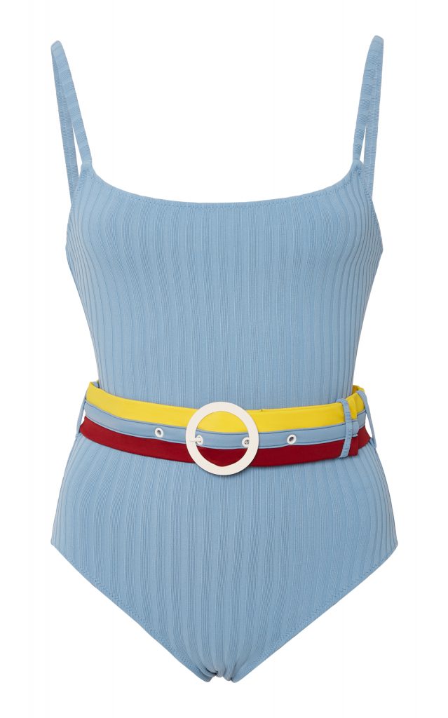 large_solid-striped-blue-belted-ribbed-one-piece-swimsuit